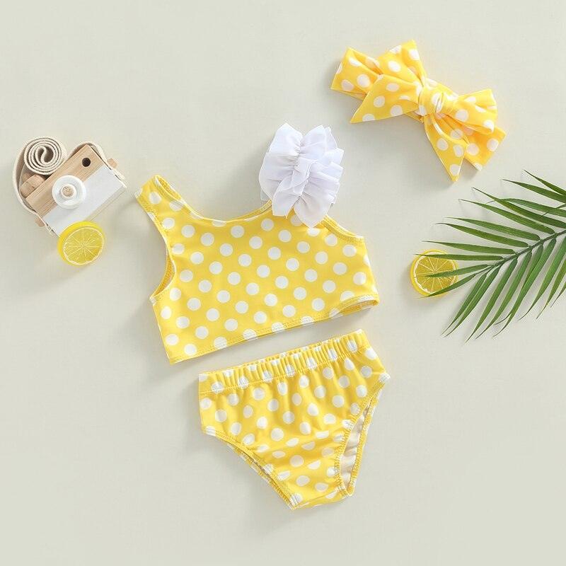 Baby girl yellow deals polka dot bikini