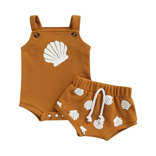 2PC Sleeveless Seashell Romper-Shop Baby Boutiques