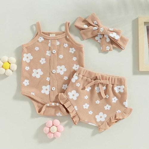 3PC Floral Romper Set-Shop Baby Boutiques