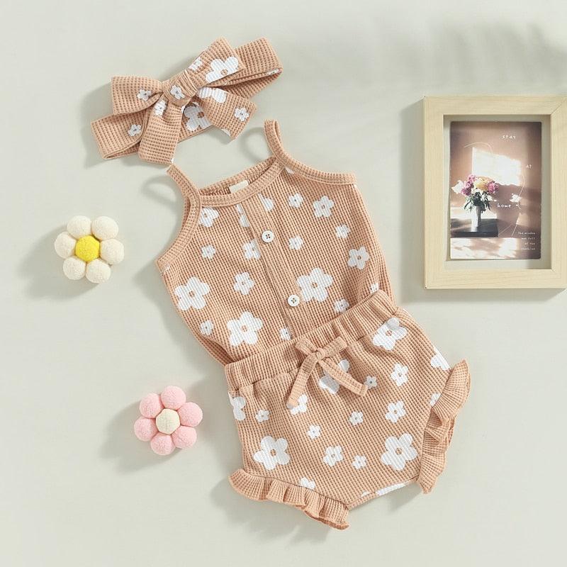 3PC Floral Romper Set-Shop Baby Boutiques