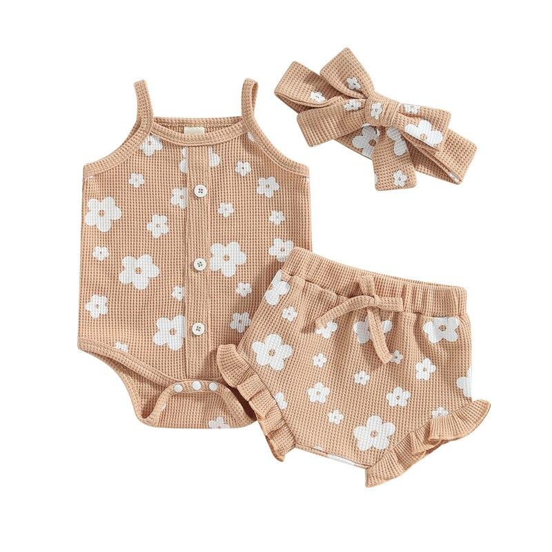 3PC Floral Romper Set-Shop Baby Boutiques