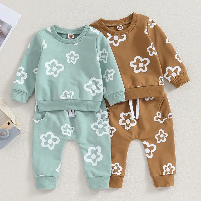 Cute Baby Girl Daisy Jogger Sets