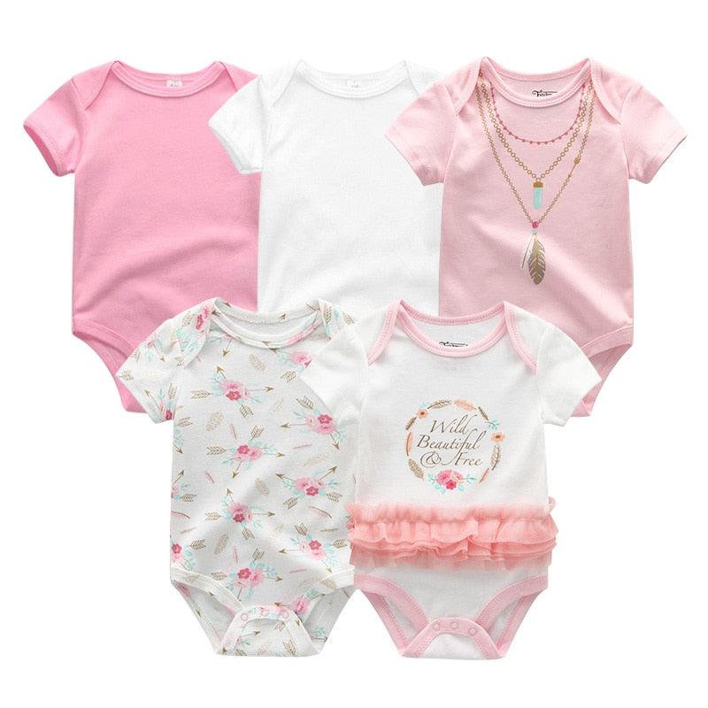 Baby Girl Newborn Cotton "Pretty In Pink" Stylish Onesies - Shop Baby Boutiques 