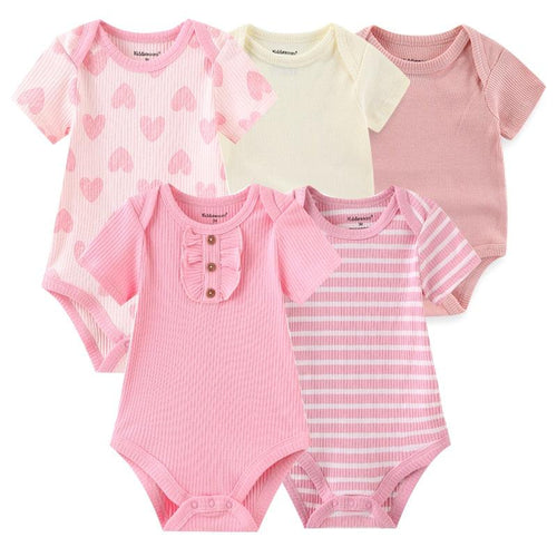 Baby Girl Newborn Cotton "Pretty In Pink" Stylish Onesies - Shop Baby Boutiques 