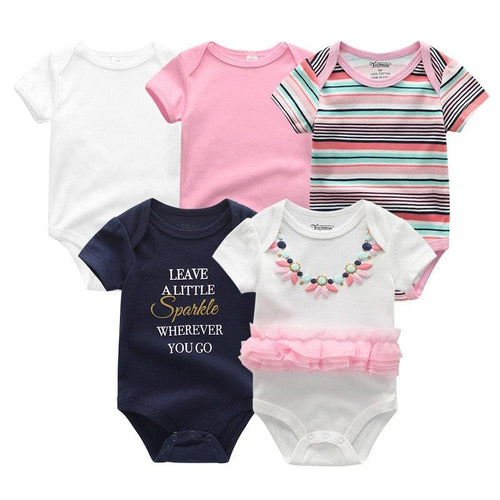 Baby Girl Newborn Cotton "Pretty In Pink" Stylish Onesies - Shop Baby Boutiques 