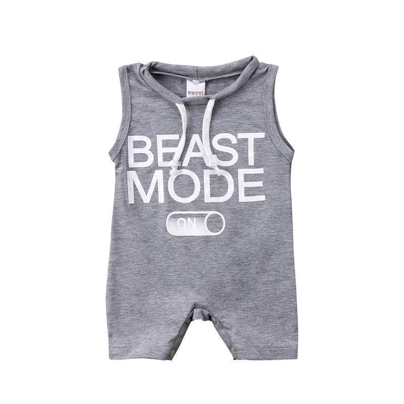 Beast Mode On Print Romper - Shop Baby Boutiques 