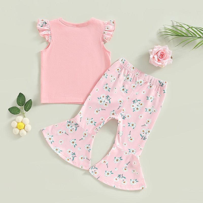 Big Sister Printed Shirt Top Pink Floral Pants-Shop Baby Boutiques