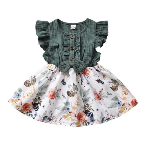 Bowknot Floral Print Summer Dress - Shop Baby Boutiques 