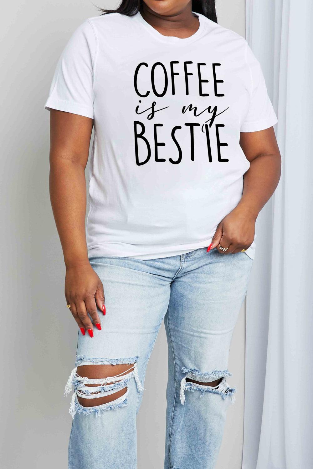 Simply Love Full Size COFFEE IS MY BESTIE Graphic Cotton T-Shirt - Shop Baby Boutiques 