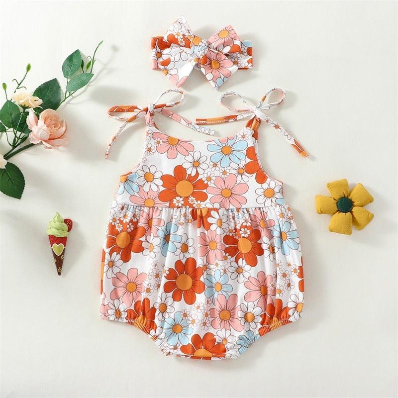 Daisy Strap Romper and Headband - Shop Baby Boutiques 