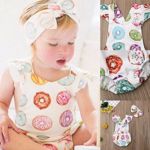 Donut Romper With Headband - Shop Baby Boutiques 