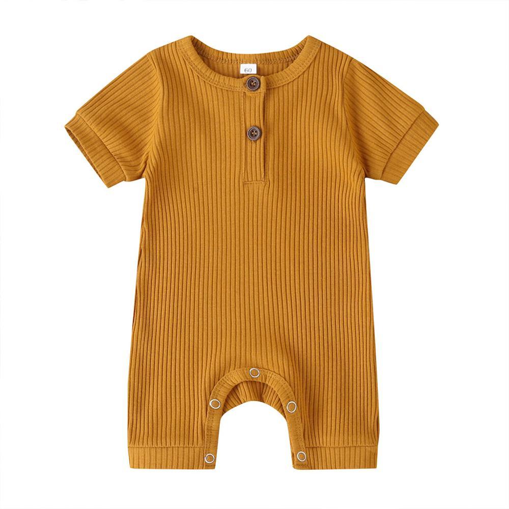 Dylan Ribbed Button Romper - Shop Baby Boutiques 