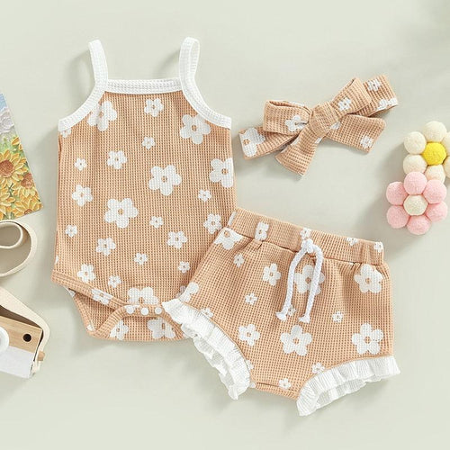 Floral Romper With Headband - Shop Baby Boutiques 