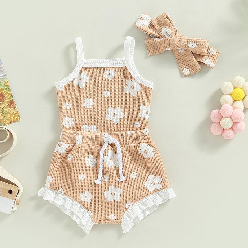 Floral Romper With Headband - Shop Baby Boutiques 