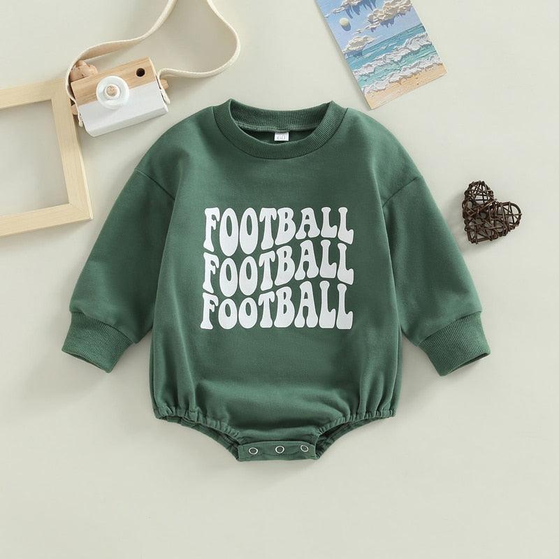 Game Day Football Baby Romper-Shop Baby Boutiques