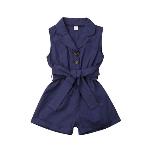 Girls Bow Tie Waist Romper-Shop Baby Boutiques