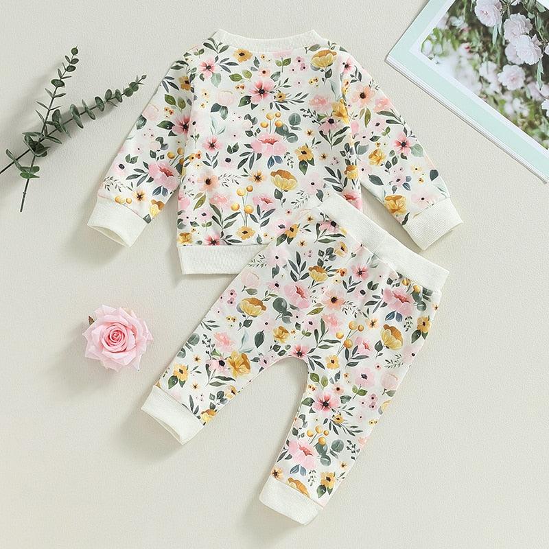 Girls Fall Wildflower Sweatshirt Outfit-Shop Baby Boutiques
