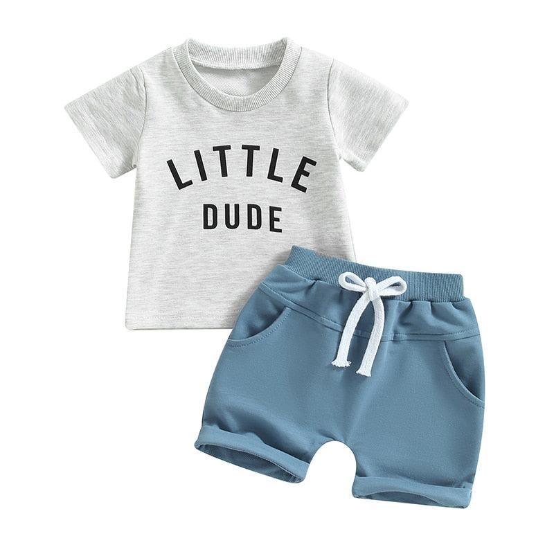 Little Dude Boys Short Set - Shop Baby Boutiques 