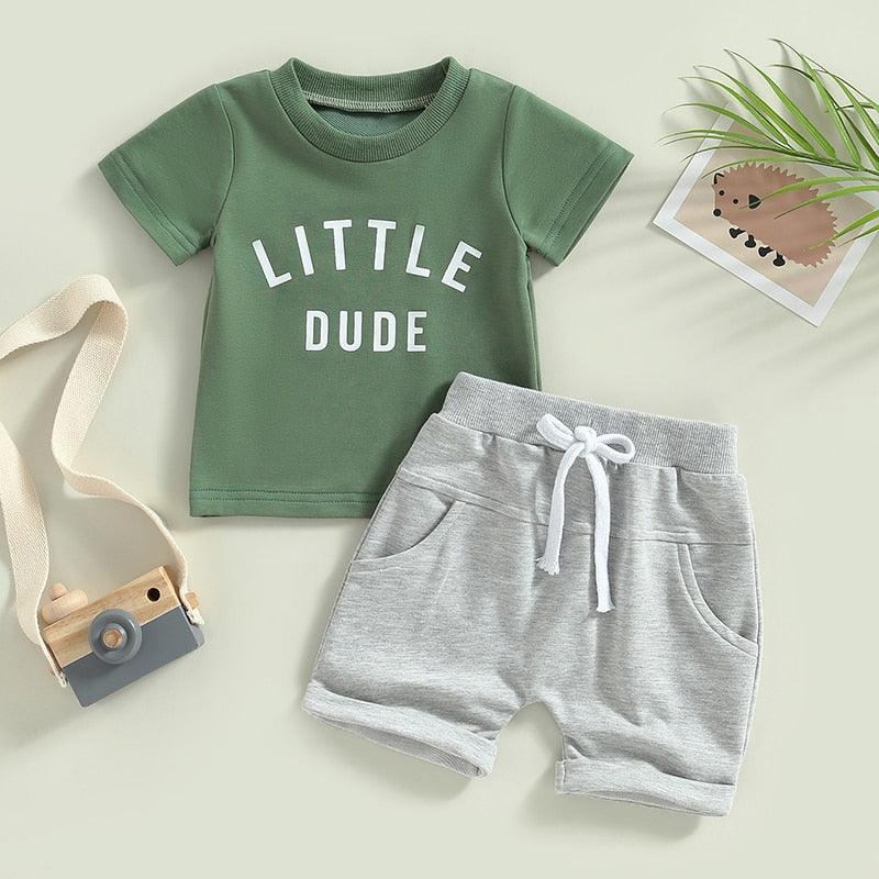 Little Dude Boys Short Set - Shop Baby Boutiques 