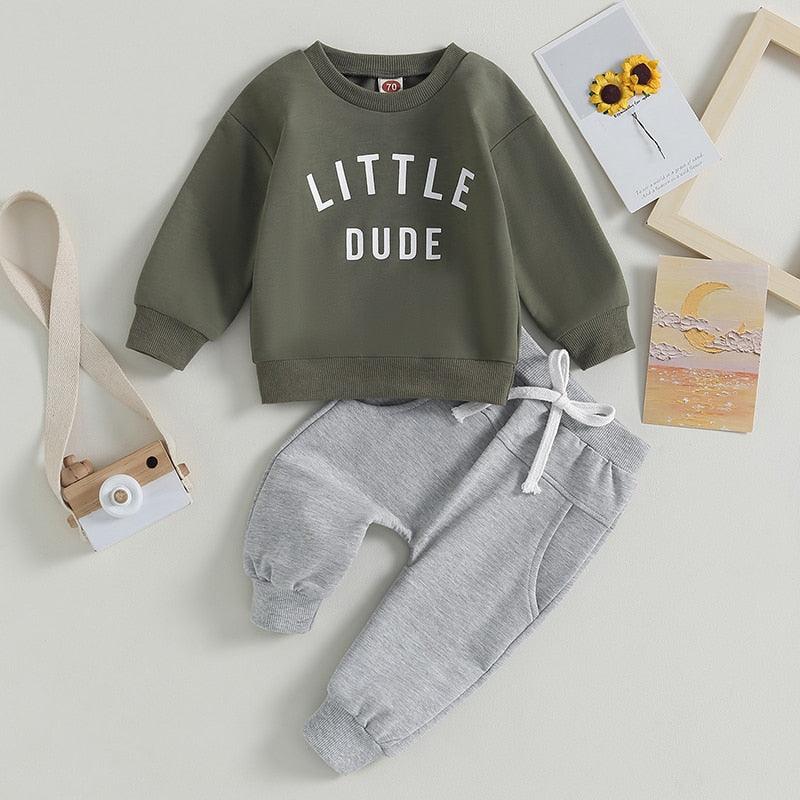 Little Dude Sweatpants Set - Shop Baby Boutiques 