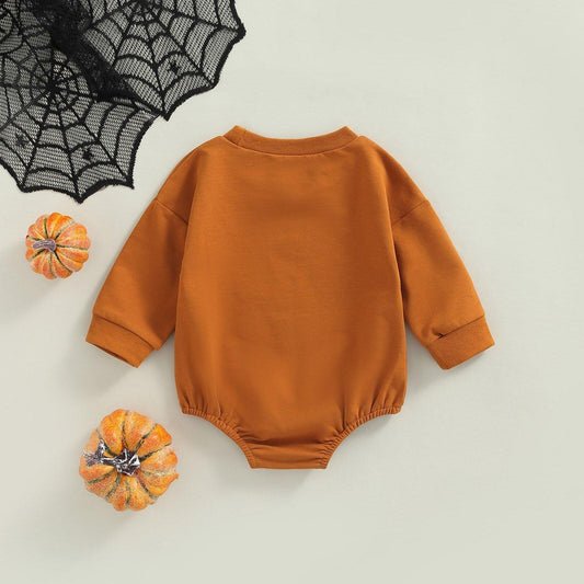 Long Sleeve Pumpkin Bubble Romper-Shop Baby Boutiques