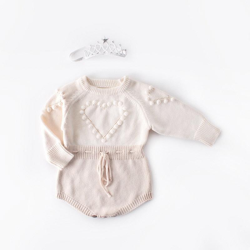 Lovely Heart Knitted Romper - Shop Baby Boutiques 