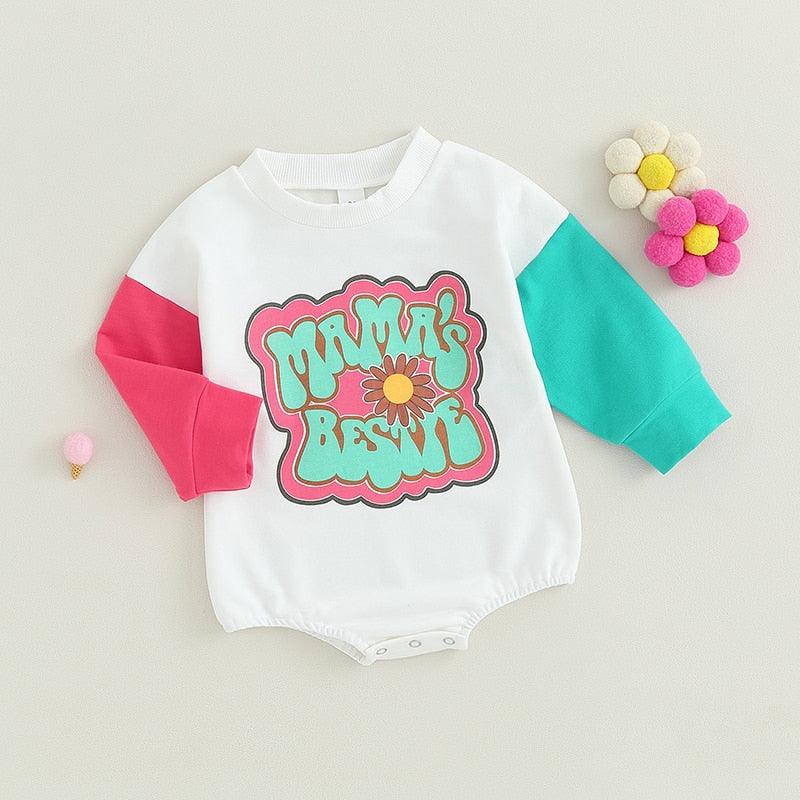 Mama's Bestie Sweatshirt Romper - Shop Baby Boutiques 