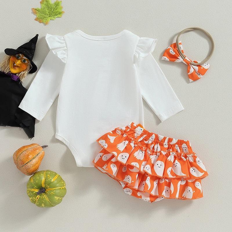 My First Halloween Romper With Ruffled Bloomers - Shop Baby Boutiques 