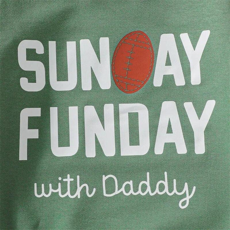 On Sunday's We Watch Football With Daddy Romper - Shop Baby Boutiques 