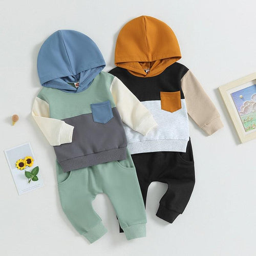 Patchwork Hoodie Jogger Outfit - Shop Baby Boutiques 