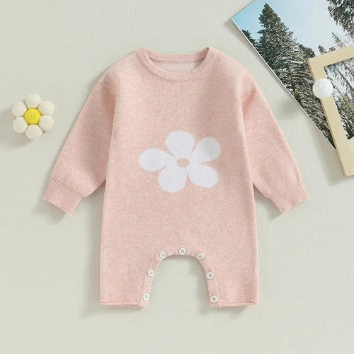 Pink Daisy Knit Romper - Shop Baby Boutiques 