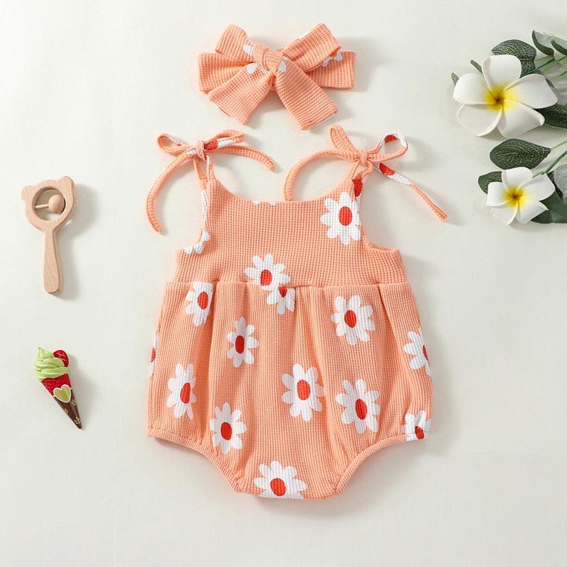 Pink Daisy Ribbed Romper - Shop Baby Boutiques 