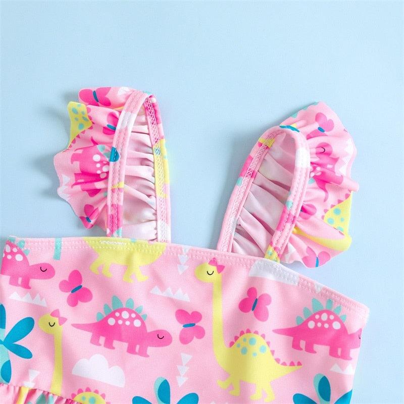 Pink Dino Ruffle Swimsuit - Shop Baby Boutiques 