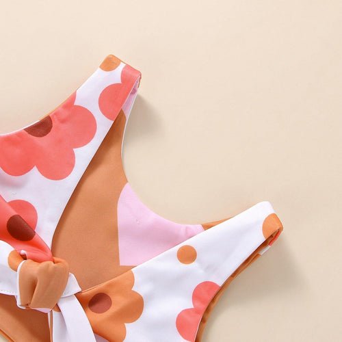 Retro Boho Flower & Heart Print Swimsuit - Shop Baby Boutiques 