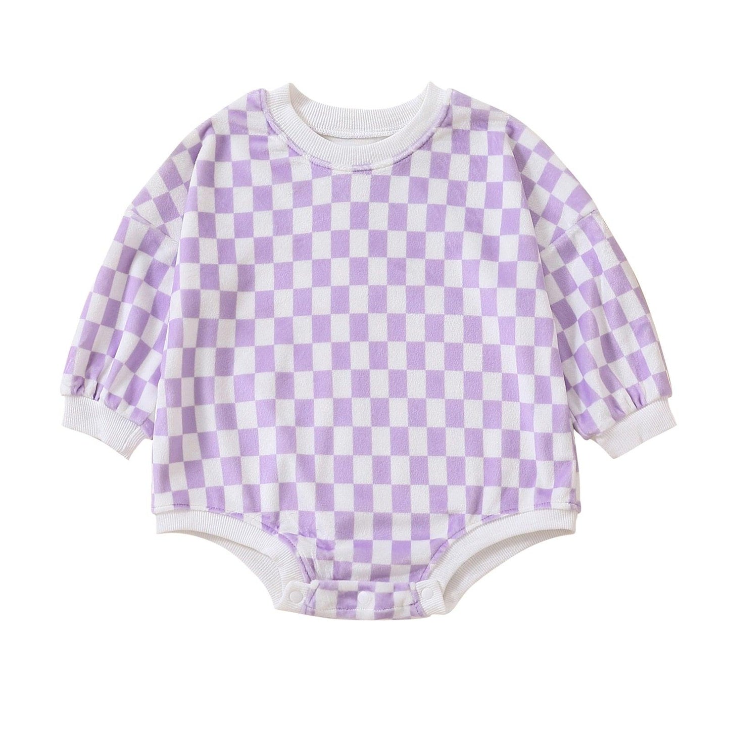 Retro Checkered Long Sleeve Rompe - Shop Baby Boutiques 