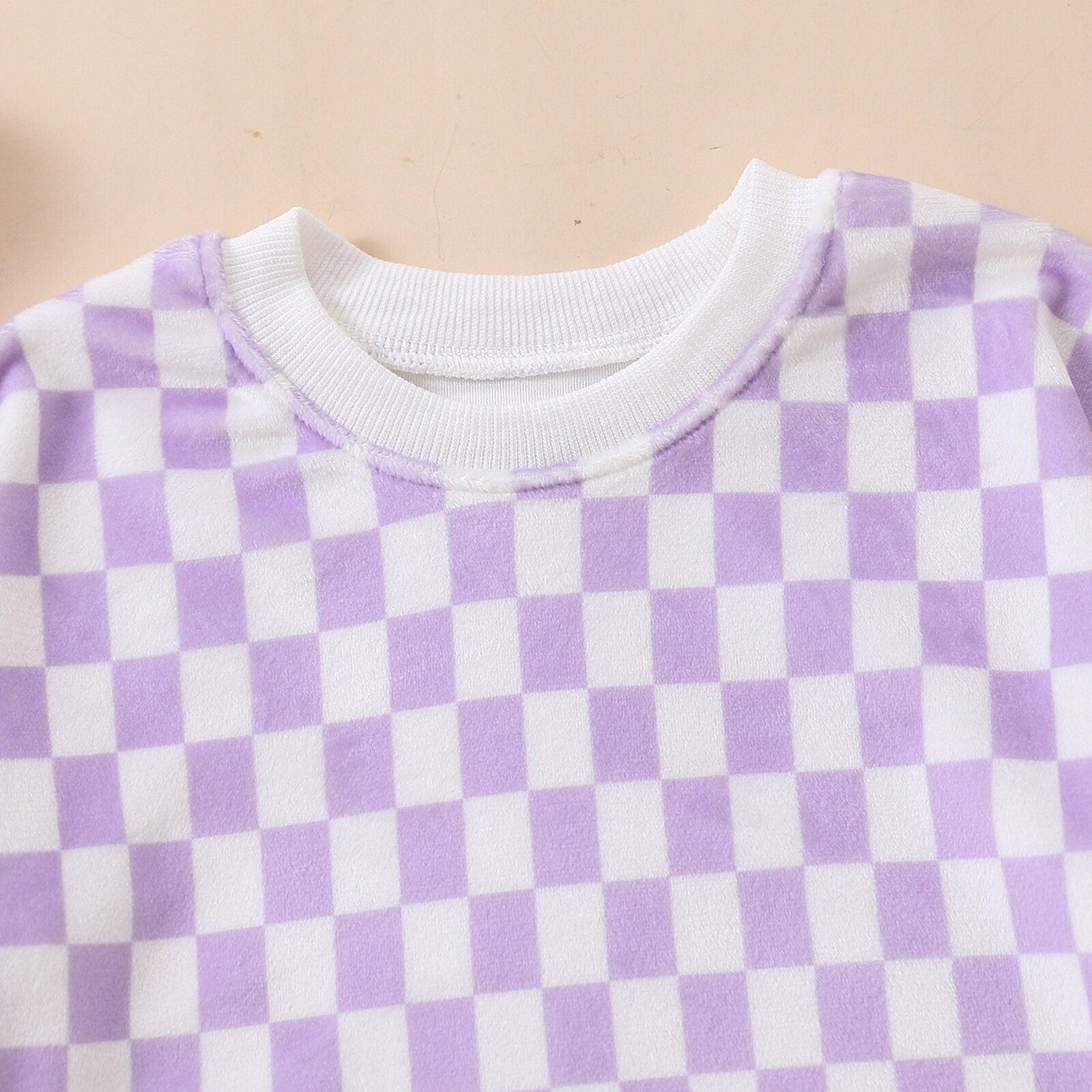 Retro Checkered Long Sleeve Rompe - Shop Baby Boutiques 