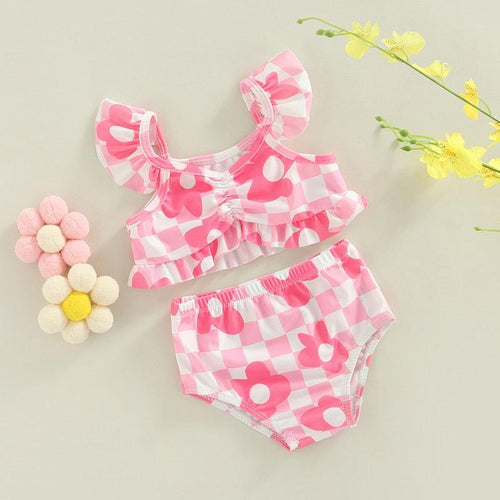 Retro Pink Toddler Swimsuit - Shop Baby Boutiques 