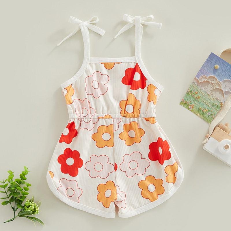 Retro Sling Tie-Up Shorts Romper - Shop Baby Boutiques 