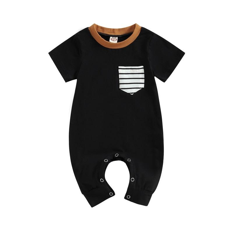 Striped Pocket Romper - Shop Baby Boutiques 