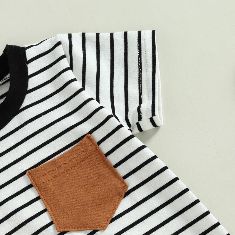 Striped Pocket Romper - Shop Baby Boutiques 