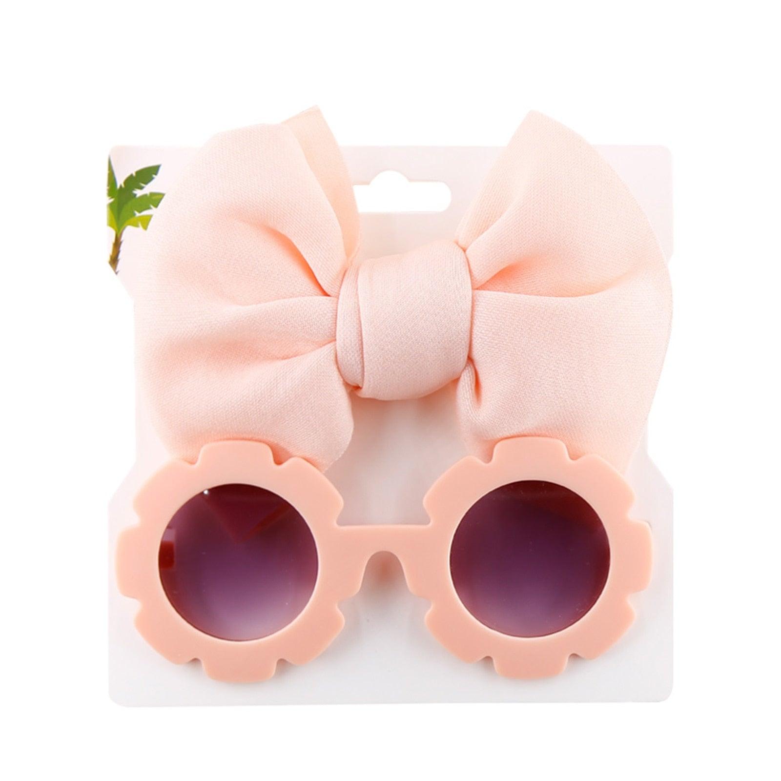 Sunflower Sunglasses Bow Hairband Set - Shop Baby Boutiques 