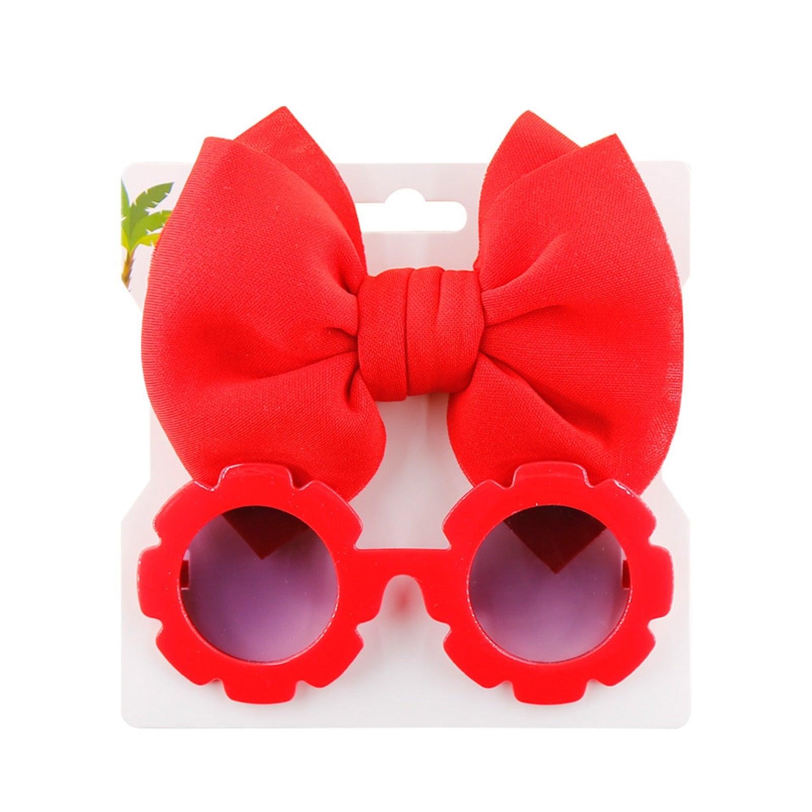 Sunflower Sunglasses Bow Hairband Set - Shop Baby Boutiques 