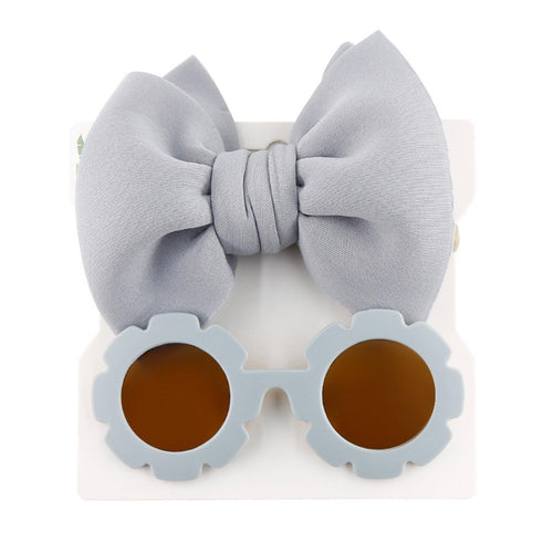 Sunflower Sunglasses Bow Hairband Set - Shop Baby Boutiques 