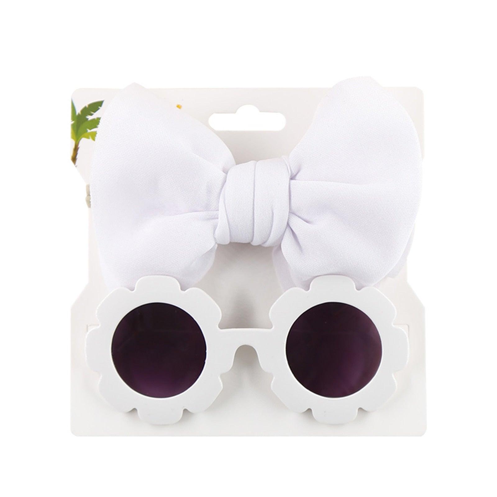 Sunflower Sunglasses Bow Hairband Set - Shop Baby Boutiques 