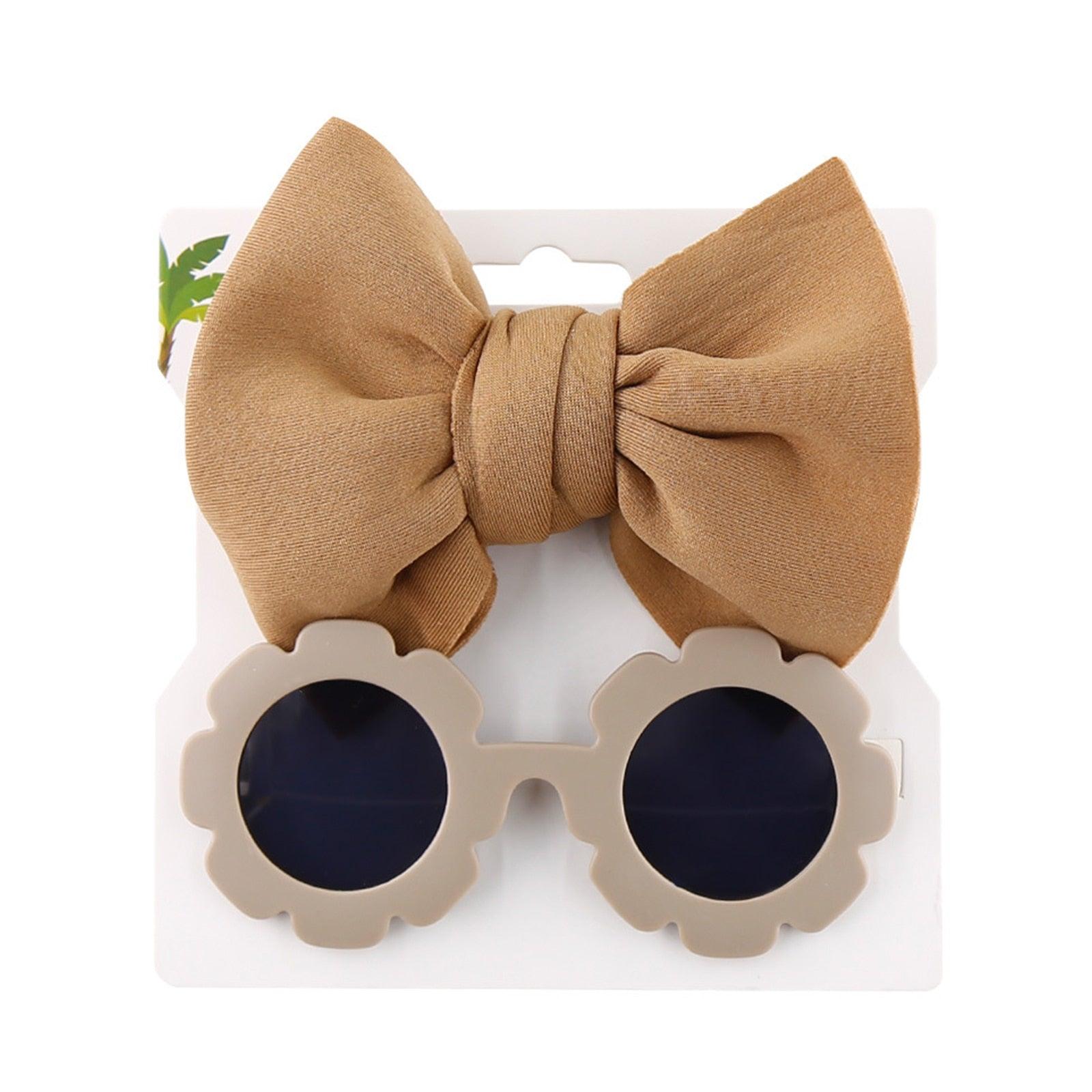 Sunflower Sunglasses Bow Hairband Set - Shop Baby Boutiques 