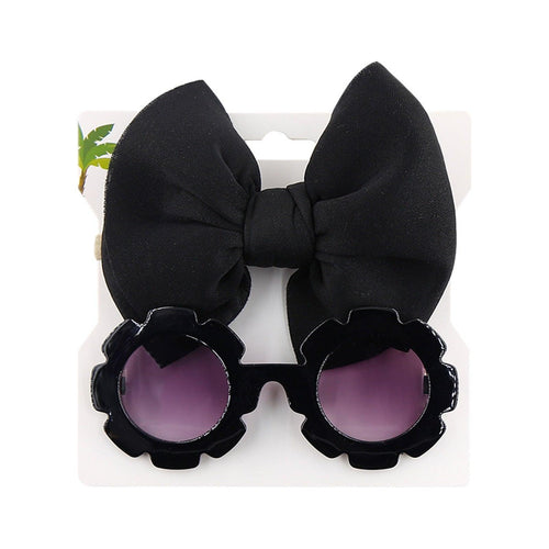 Sunflower Sunglasses Bow Hairband Set - Shop Baby Boutiques 