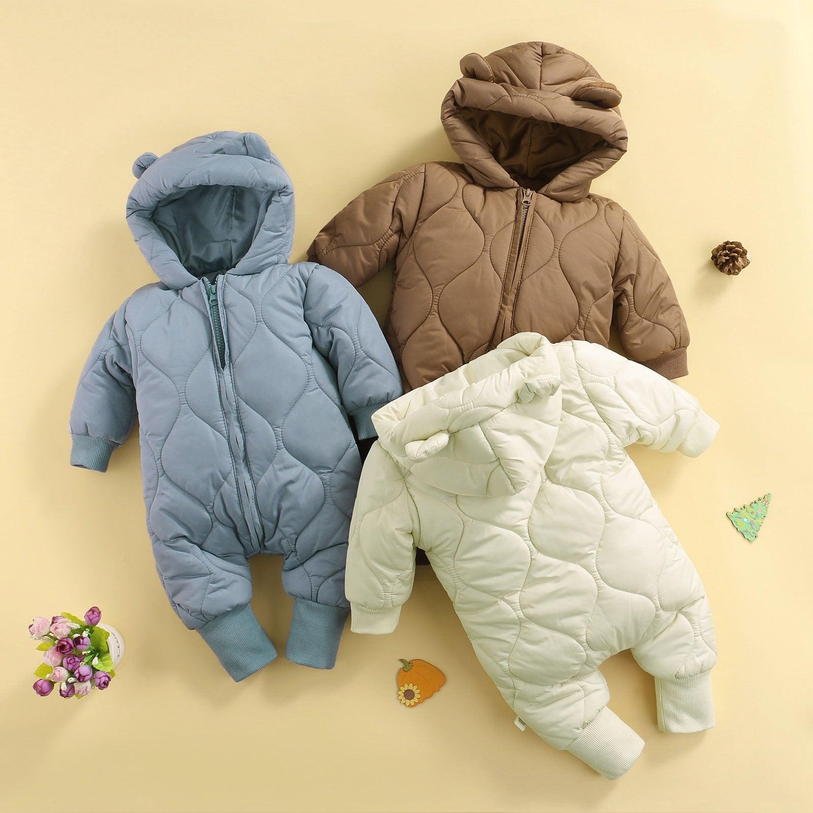 Teddy Bear Puffer Baby Jumpsuit - Shop Baby Boutiques 