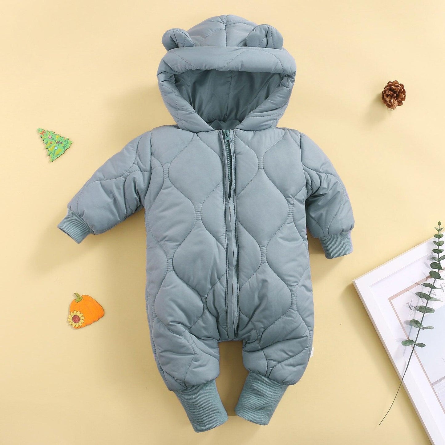 Teddy Bear Puffer Baby Jumpsuit - Shop Baby Boutiques 