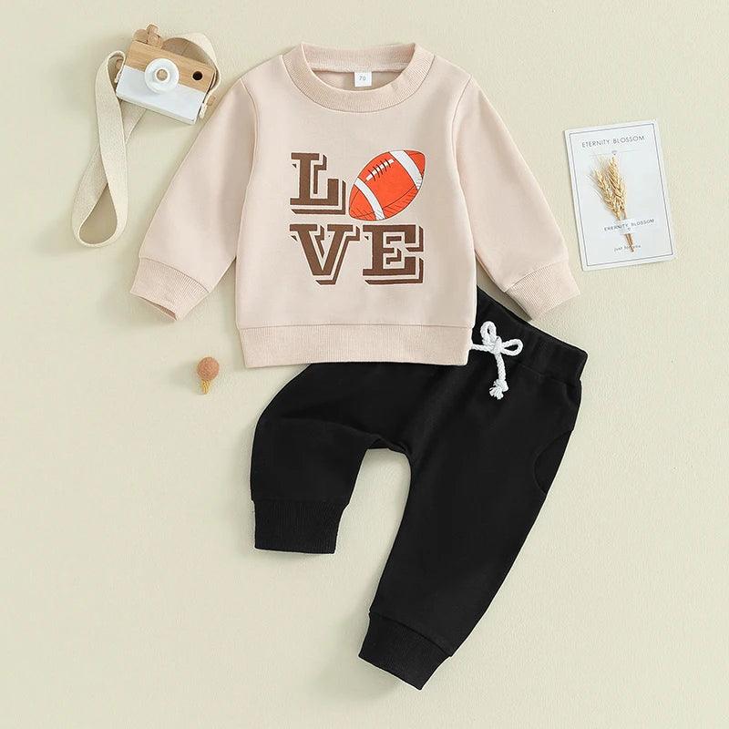 Toddler Love Football Jogger Set - Shop Baby Boutiques 