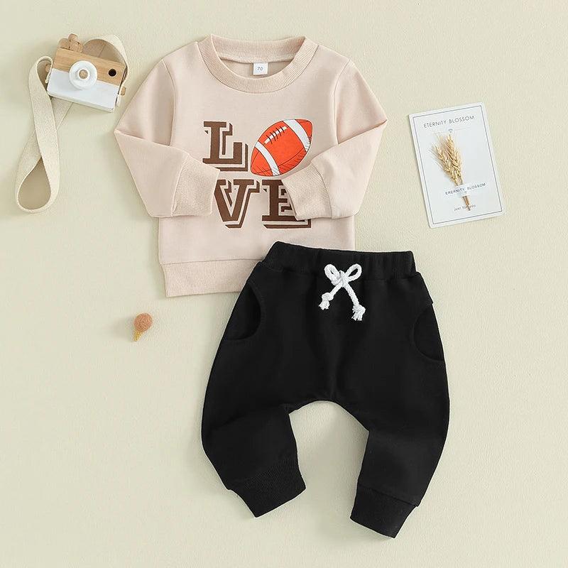 Toddler Love Football Jogger Set - Shop Baby Boutiques 